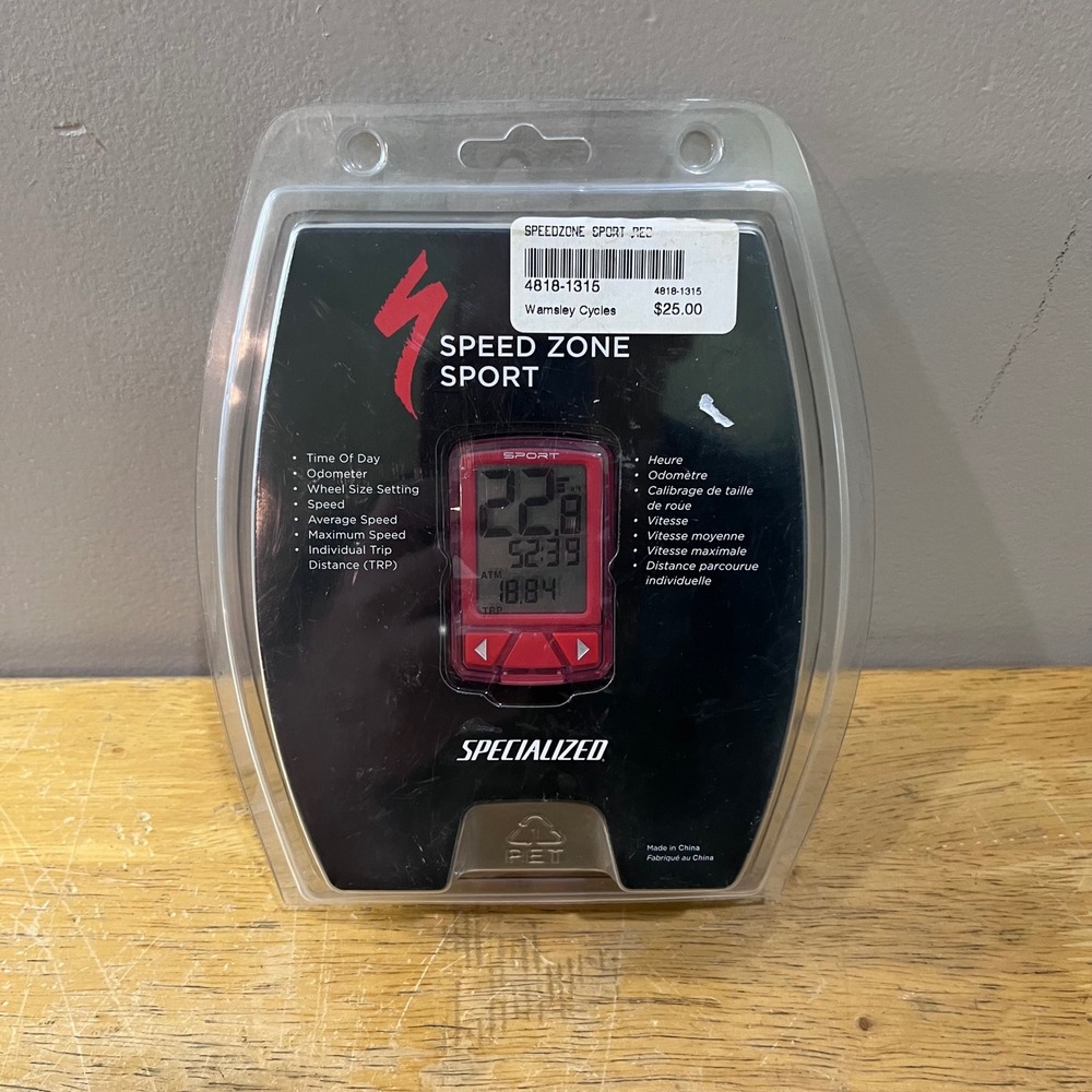 Specialized Speed Zone Sport Bicycle Computer Red Wired Speedometer Odometer NEW